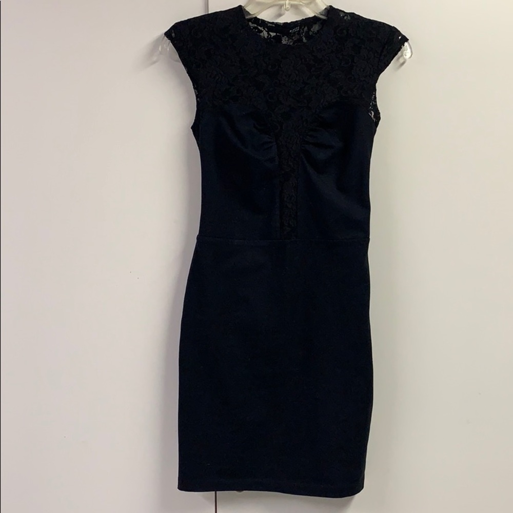 Plastic Island lace cotton bodycon mini dress